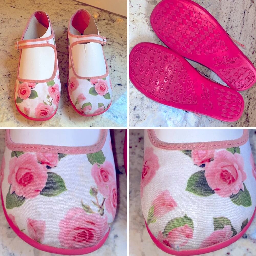 Mini Chocolaticas Hot Chocolate Pink White Rose EU 31 US Girls 13.5 EUC